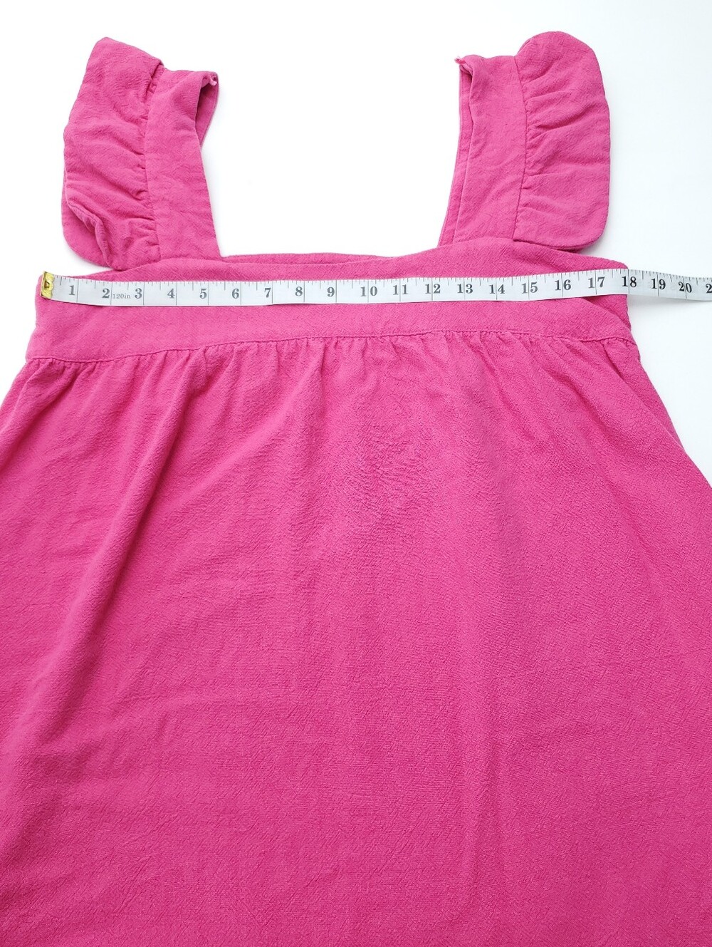 Tuckernuck Pomander Place Pink Hazel Ruffle Sleeve Linen Midi Dress Resort Sz M - Picture 4 of 12